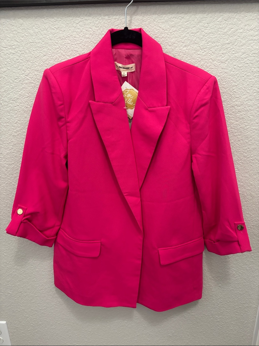 Hot Pink Women's Blazer Jacket - eesome